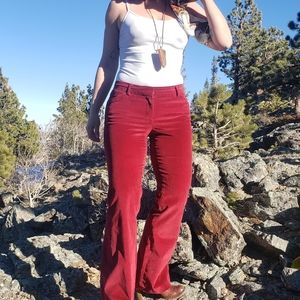 Red velvet pants